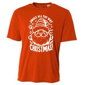 Jingle All The Way To A Merry Christmas! Santa Claus Holiday Cute Gift Cooling Performance Crew T-Shirt