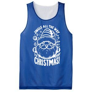 Jingle All The Way To A Merry Christmas! Santa Claus Holiday Cute Gift Mesh Reversible Basketball Jersey Tank