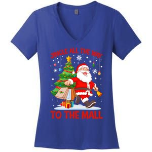 Jingle All The Way To The Mall Christmas Shopping Funny Funny Gift Women's V-Neck T-Shirt