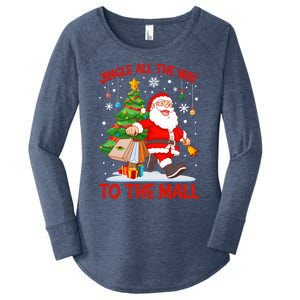 Jingle All The Way To The Mall Christmas Shopping Funny Funny Gift Women's Perfect Tri Tunic Long Sleeve Shirt