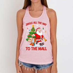 Jingle All The Way To The Mall Christmas Shopping Funny Funny Gift Women's Knotted Racerback Tank