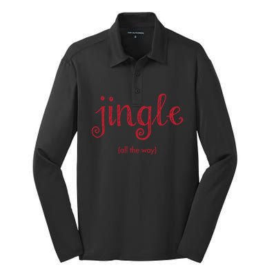 Jingle All The Way Christmas Design Gift Silk Touch Performance Long Sleeve Polo