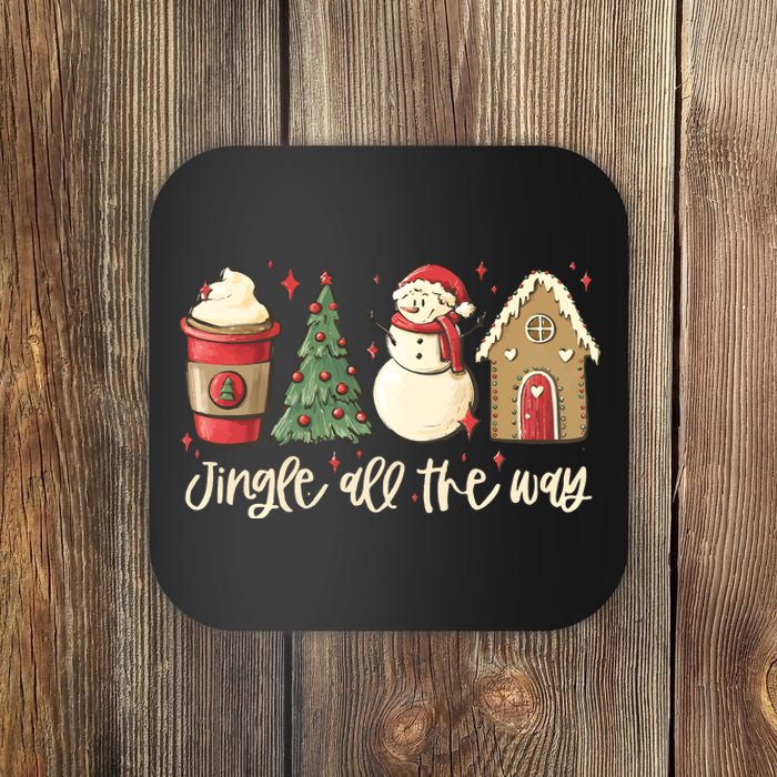 Jingle All The Way Christmas Snowman Coaster