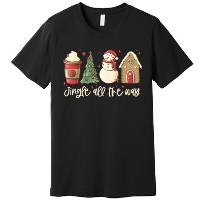 Jingle All The Way Christmas Snowman Premium T-Shirt