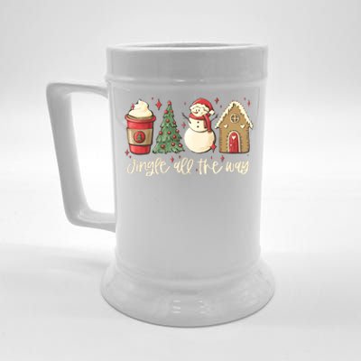 Jingle All The Way Christmas Snowman Beer Stein