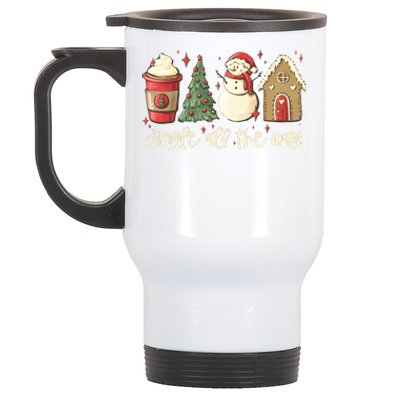 Jingle All The Way Christmas Snowman Stainless Steel Travel Mug