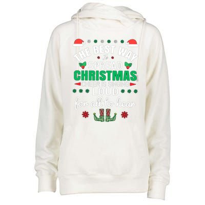 Jingle All The Way: Spreading Christmas Cheer Through Song Gift Womens Funnel Neck Pullover Hood