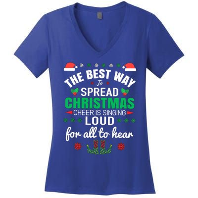 Jingle All The Way: Spreading Christmas Cheer Through Song Gift Women's V-Neck T-Shirt