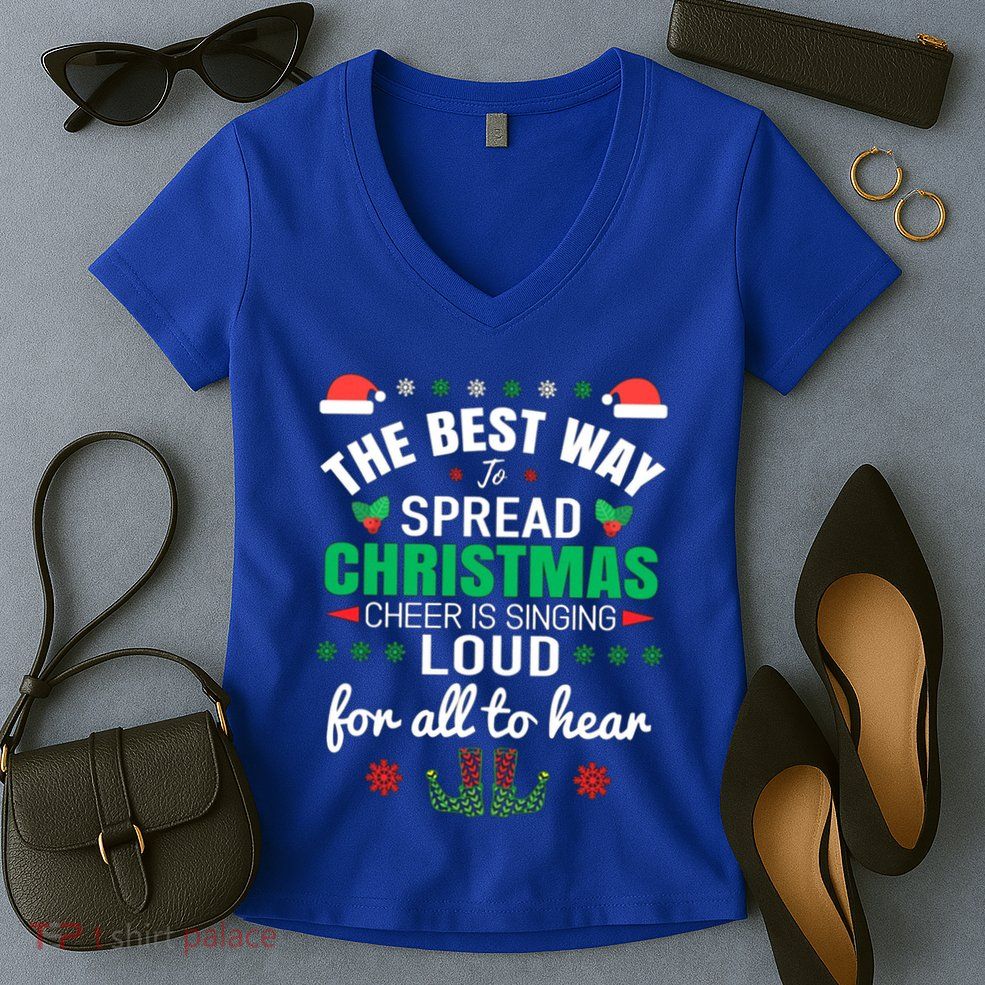Jingle All The Way: Spreading Christmas Cheer Through Song Gift Women's V-Neck T-Shirt