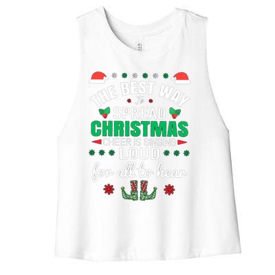 Jingle All The Way: Spreading Christmas Cheer Through Song Gift Women's Racerback Cropped Tank