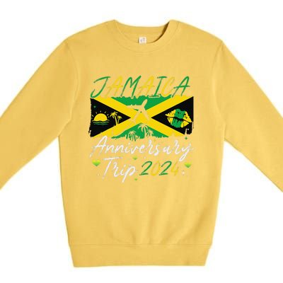 Jamaica Anniversary Trip 2024 Couple Summer Vacation Trip Premium Crewneck Sweatshirt