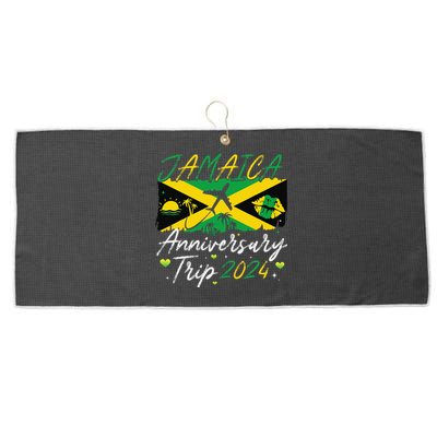 Jamaica Anniversary Trip 2024 Couple Summer Vacation Trip Large Microfiber Waffle Golf Towel