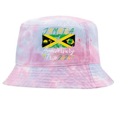 Jamaica Anniversary Trip 2024 Couple Summer Vacation Trip Tie-Dyed Bucket Hat