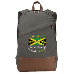 Jamaica Anniversary Trip 2024 Couple Summer Vacation Trip Cotton Canvas Backpack