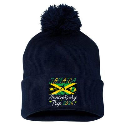 Jamaica Anniversary Trip 2024 Couple Summer Vacation Trip Pom Pom 12in Knit Beanie