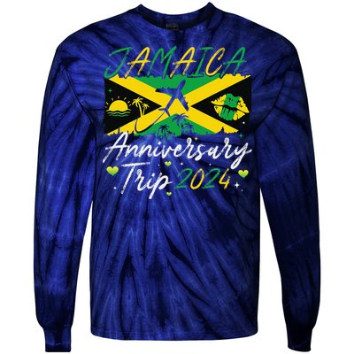 Jamaica Anniversary Trip 2024 Couple Summer Vacation Trip Tie-Dye Long Sleeve Shirt