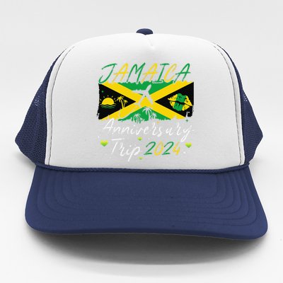 Jamaica Anniversary Trip 2024 Couple Summer Vacation Trip Trucker Hat