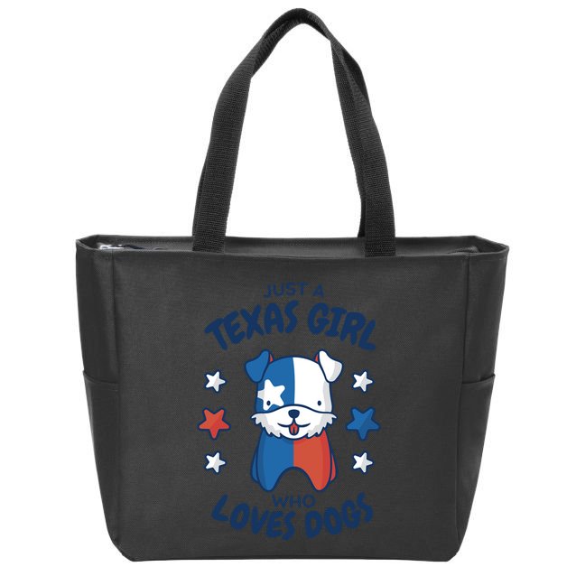 Just A Texas Girl Who Loves Dogs Zip Tote Bag