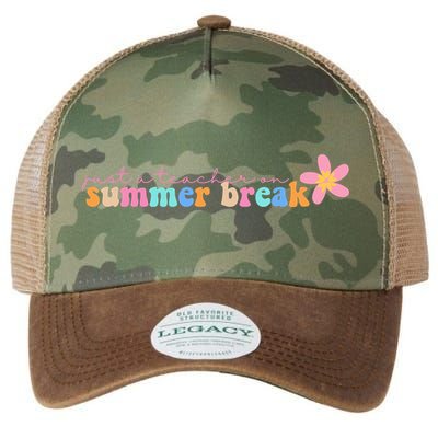 Just A Teacher On Summer Break Flower Legacy Tie Dye Trucker Hat