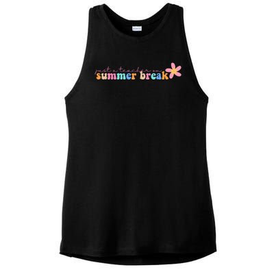 Just A Teacher On Summer Break Flower Ladies PosiCharge Tri-Blend Wicking Tank