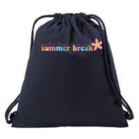 Just A Teacher On Summer Break Flower Drawstring Bag