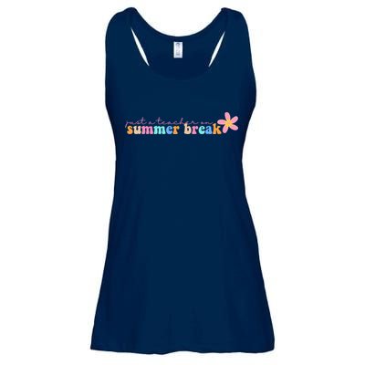 Just A Teacher On Summer Break Flower Ladies Essential Flowy Tank