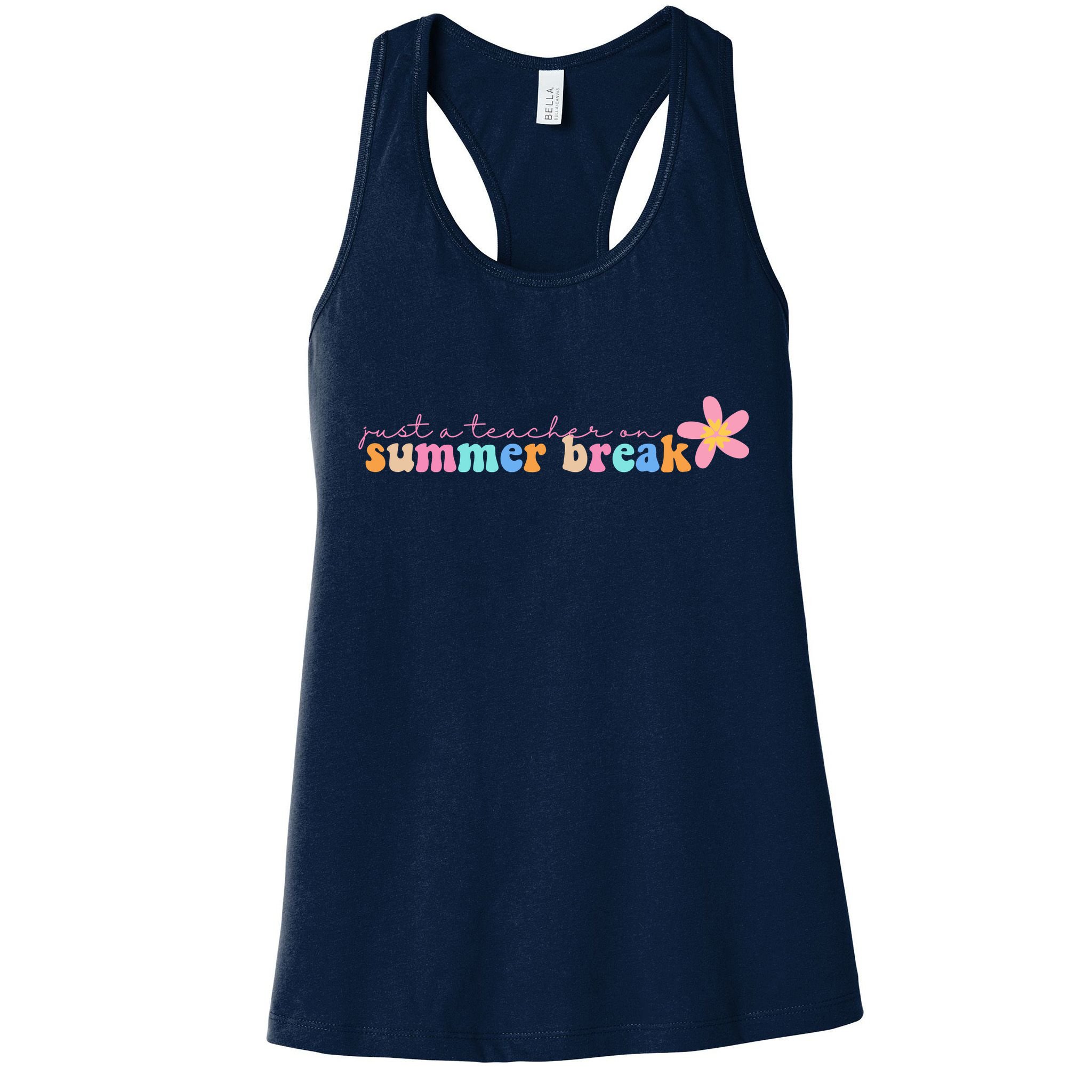 Just A Teacher On Summer Break Flower Womens Tank Top