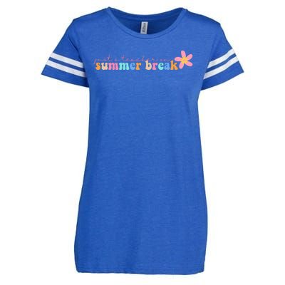 Just A Teacher On Summer Break Flower Enza Ladies Jersey Football T-Shirt