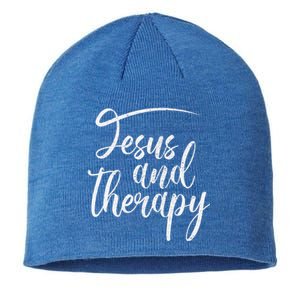 Jesus And Therapy Religious Christian Humor Sustainable Beanie