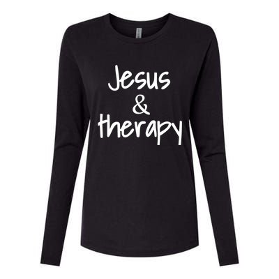 Jesus And Therapy Christian Humor For Christian Counselors Great Gift Womens Cotton Relaxed Long Sleeve T-Shirt