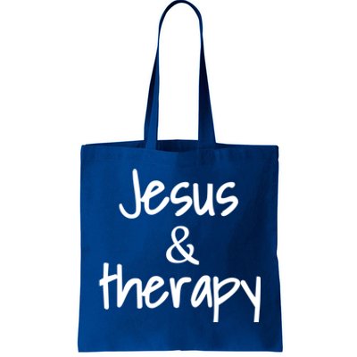 Jesus And Therapy Christian Humor For Christian Counselors Great Gift Tote Bag