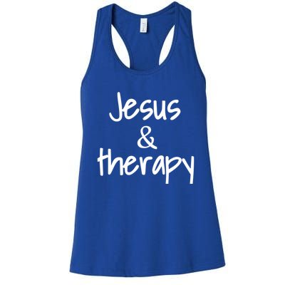 Jesus And Therapy Christian Humor For Christian Counselors Great Gift Women's Racerback Tank