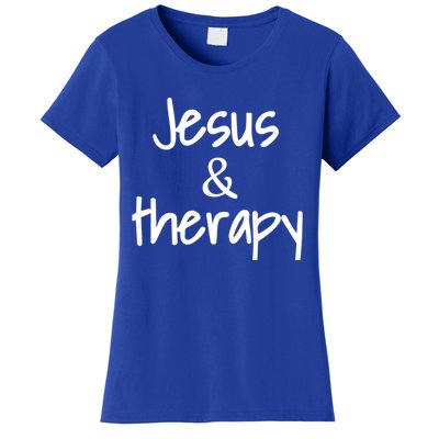 Jesus And Therapy Christian Humor For Christian Counselors Great Gift Women's T-Shirt