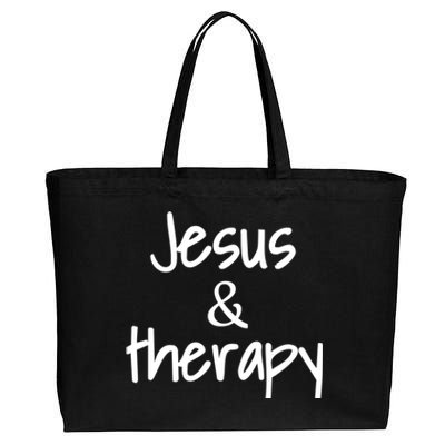 Jesus And Therapy Christian Humor For Christian Counselors Great Gift Cotton Canvas Jumbo Tote