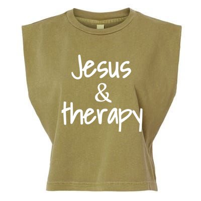 Jesus And Therapy Christian Humor For Christian Counselors Great Gift Garment-Dyed Women's Muscle Tee