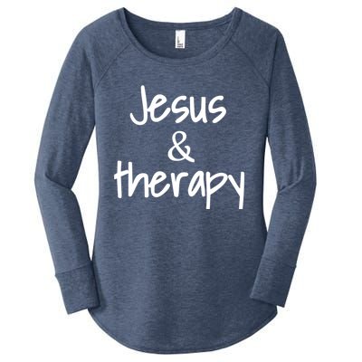 Jesus And Therapy Christian Humor For Christian Counselors Great Gift Women's Perfect Tri Tunic Long Sleeve Shirt