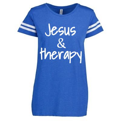 Jesus And Therapy Christian Humor For Christian Counselors Great Gift Enza Ladies Jersey Football T-Shirt