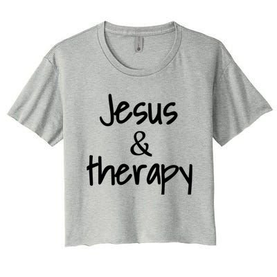 Jesus And Therapy Christian Humor For Christian Counselors Great Gift Women's Crop Top Tee