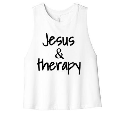 Jesus And Therapy Christian Humor For Christian Counselors Great Gift Women's Racerback Cropped Tank