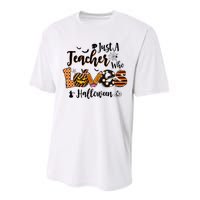 Just A Teacher Who Loves Halloween Pumpkin Witch Costume Performance Sprint T-Shirt