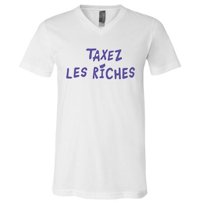 Jeanmichel Aphatie Taxez Les Riches V-Neck T-Shirt