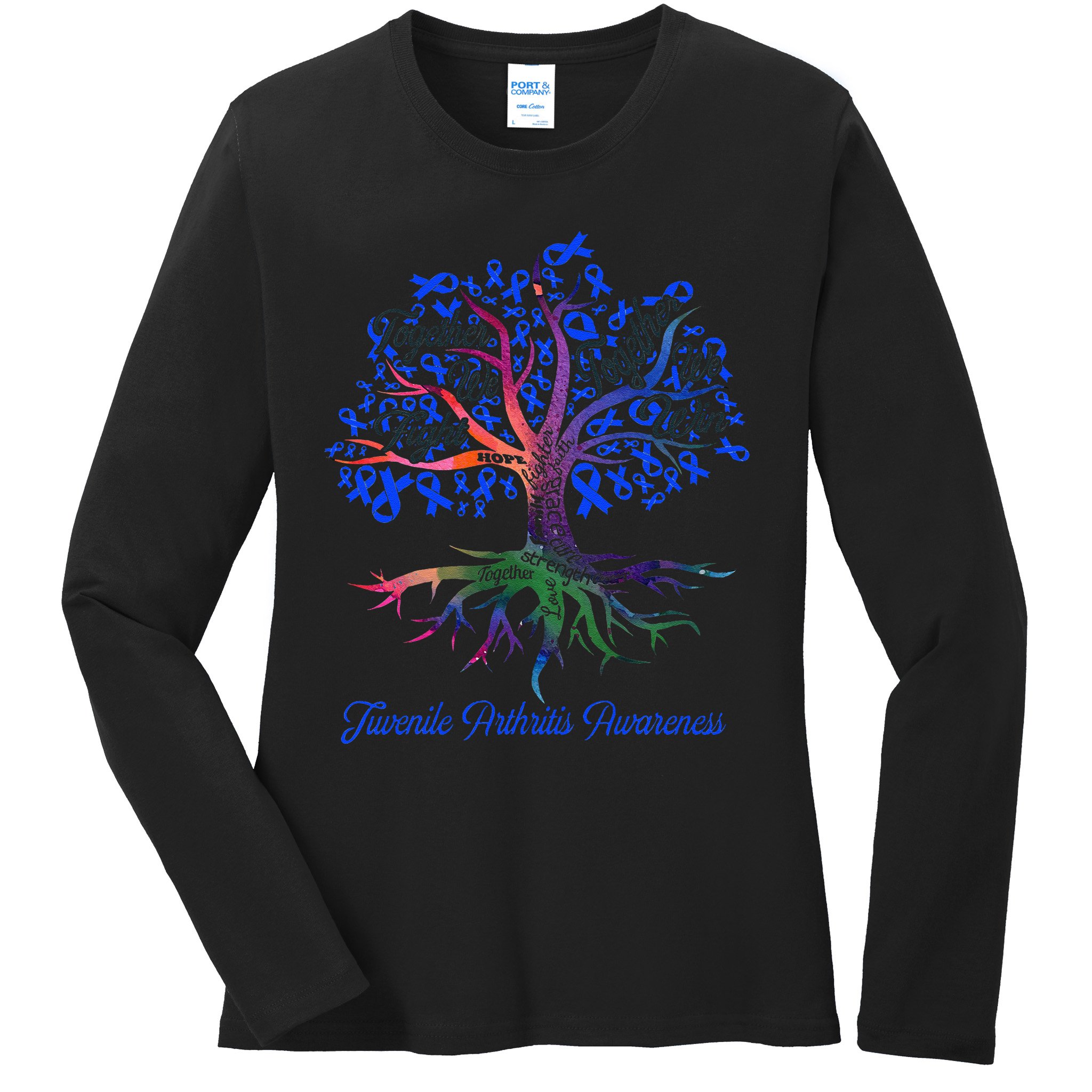 Juvenile Arthritis Together We Fight Together We Win Ladies Long Sleeve Shirt