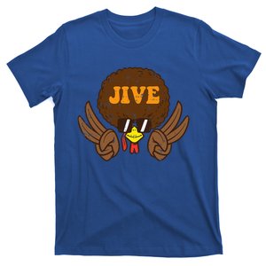 Jive Afro Turkey Peace Sign 70s Retro Thanksgiving T-Shirt