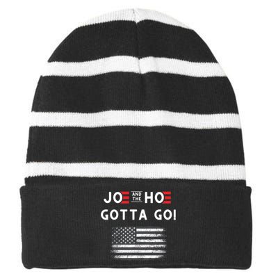 Joe And The Hoe Gotta Go Impeach Biden Striped Beanie with Solid Band