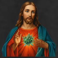 Jesus And The Weed 420 Christians Stoners 7 Panel Mesh Trucker Snapback Hat