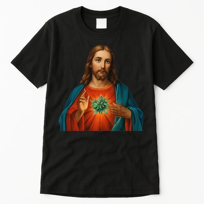 Jesus And The Weed 420 Christians Stoners Tall T-Shirt