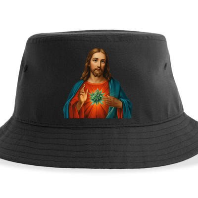 Jesus And The Weed 420 Christians Stoners Sustainable Bucket Hat
