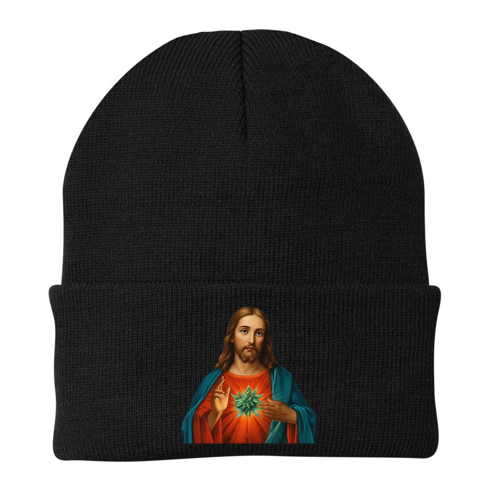 Jesus And The Weed 420 Christians Stoners Beanie