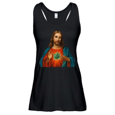Jesus And The Weed 420 Christians Stoners Ladies Essential Flowy Tank