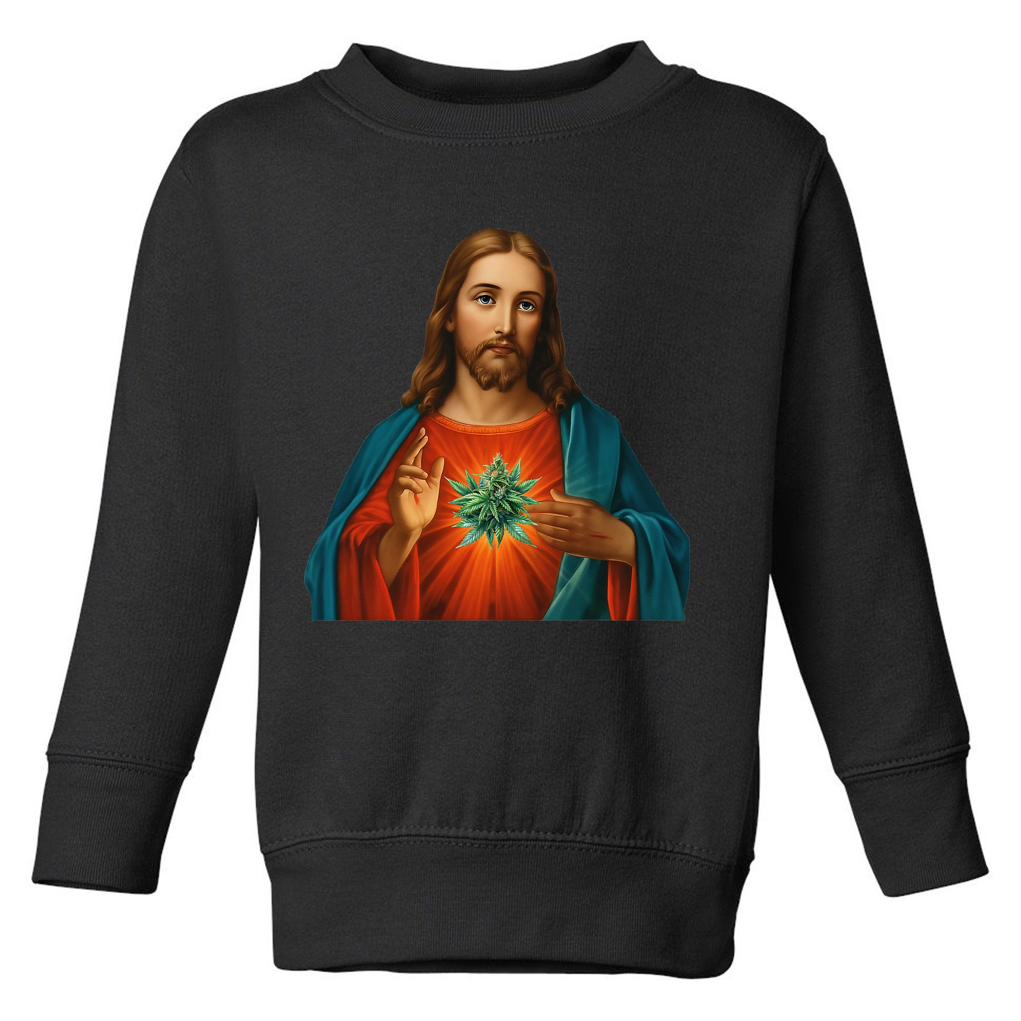 Jesus And The Weed 420 Christians Stoners Toddler Sweatshirt